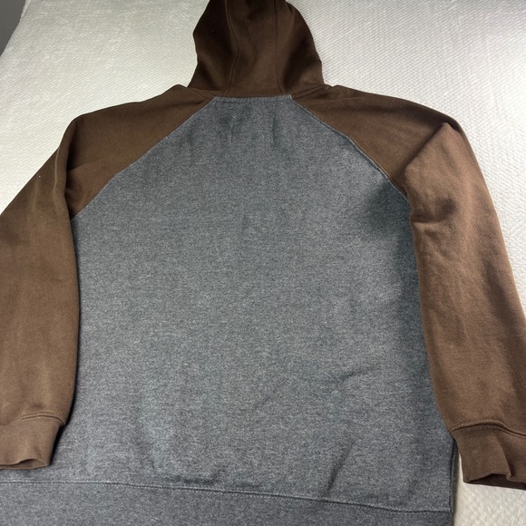 Lane‎ Frost Hoodie Mens Medium Gray Brown Patch Graphic Pullover Sweatshirt - Picture 3 of 8
